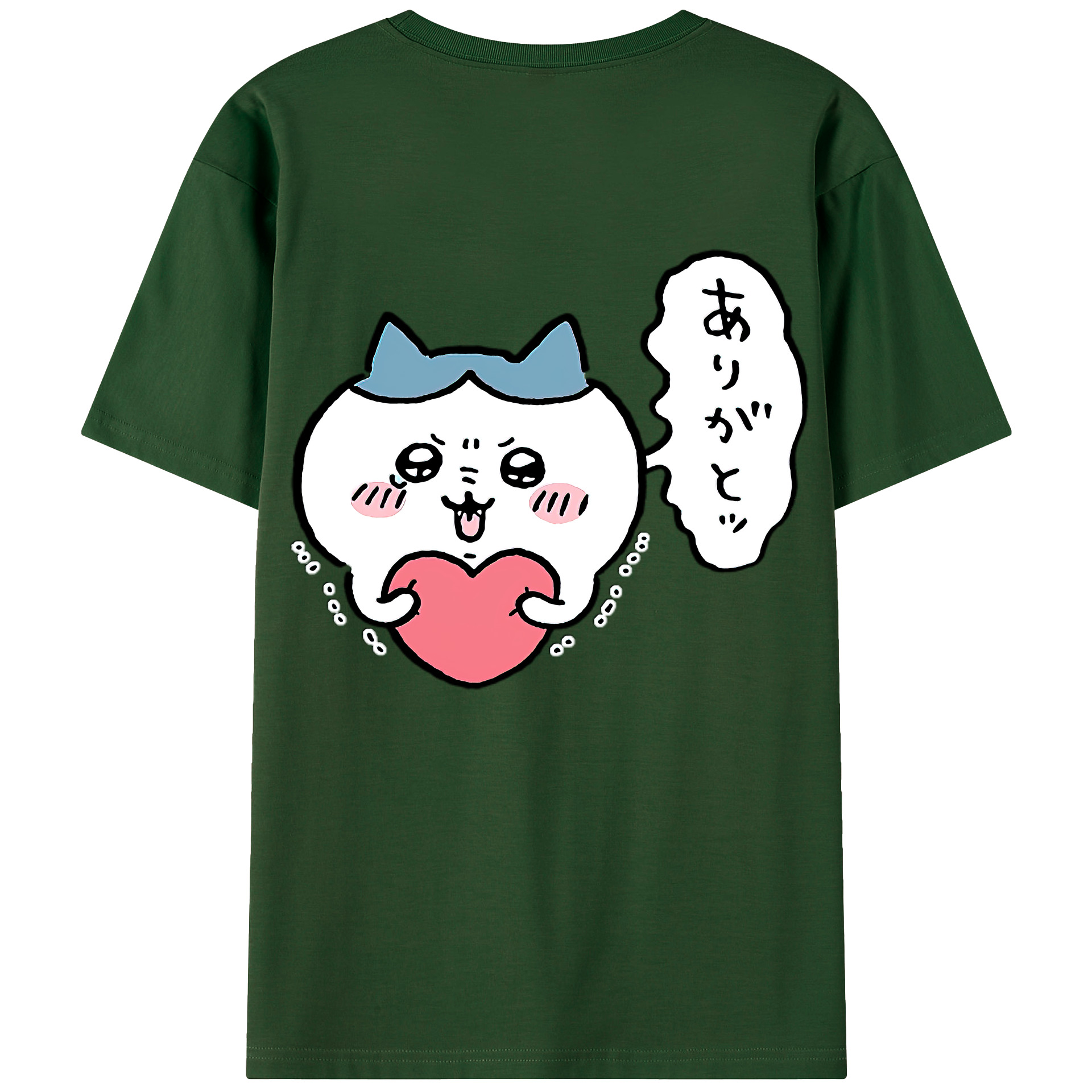 （画像用） ちいかわ ハチワレ Chii-kawa hachiware 綿100％半袖Tシャツ（背面プリント）